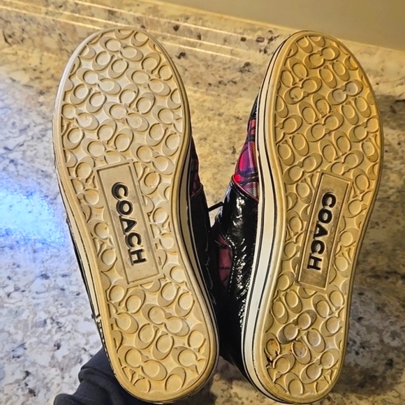 Coach Finch High Top Pink Plaid Sneaker - Picture 11 of 12